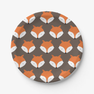 Cute Fox Face Woodland Animal  Paper Plate