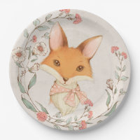 Cute Fox Floral Baby Animals Baby GIrl Shower