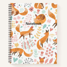 Cute Fox Flower Notebook