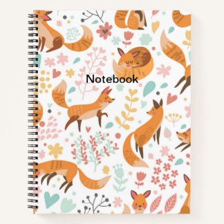 Cute Fox Flower Notebook