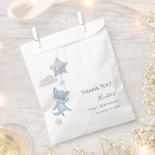 Cute Fox Flying Balloon First Birthday Thank You Favour Bag