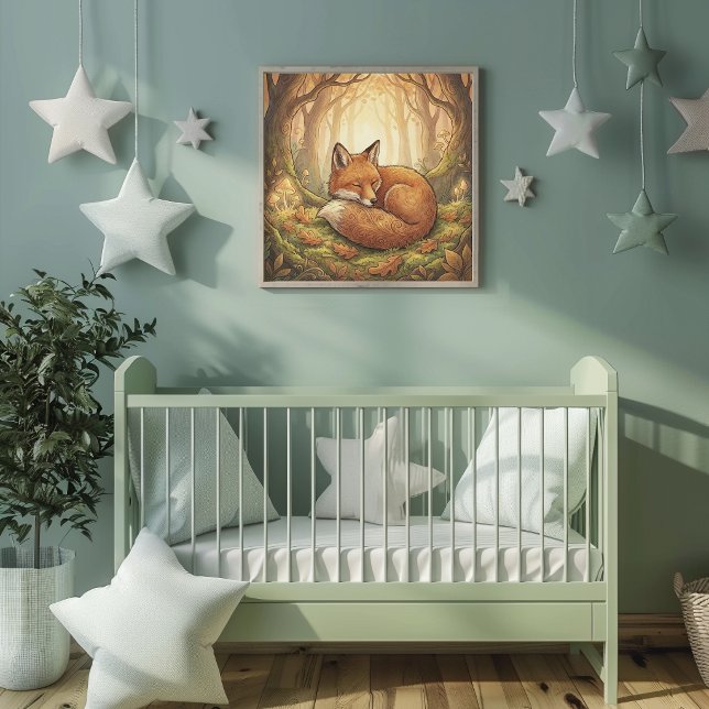 Cute Fox Forest Animals Nursery Poster (Creator Uploaded)