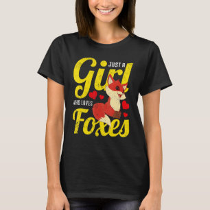 Cute Fox  Girls Women Nature Forest Animal Wildlif T-Shirt