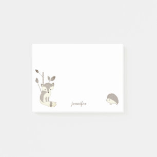 Cute fox hedgehog post it notes