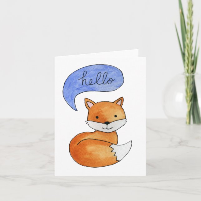 Cute fox hello card (Front)