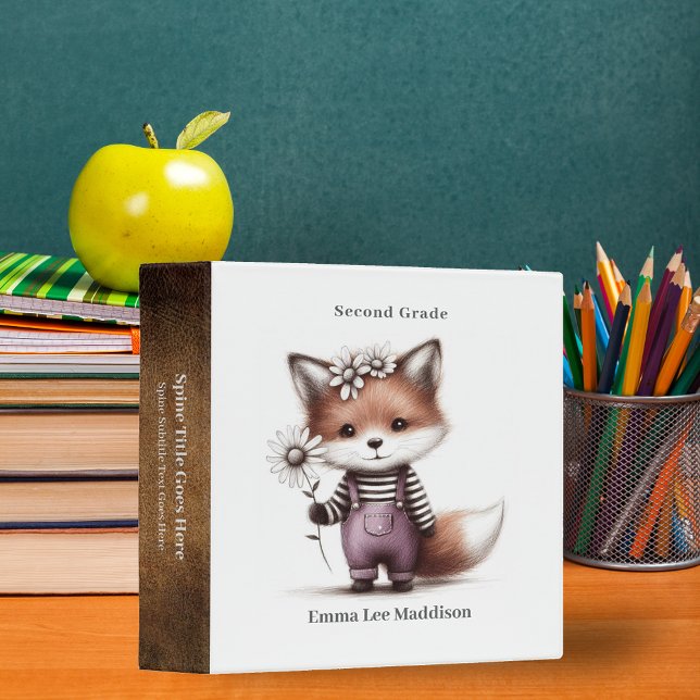 Cute Fox Holding Daisy Sketch  Binder (Creator Uploaded)