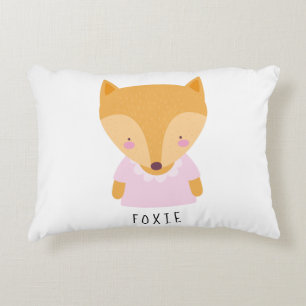 Cute Fox Illustration - Customizable Baby Accent Pillow