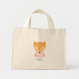 Cute Fox Illustration - Customizable Mini Tote Bag