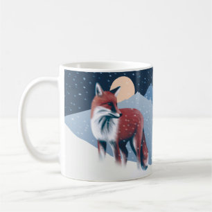 Cute Fox In The Winter Snow Illustration Coffee Mug
