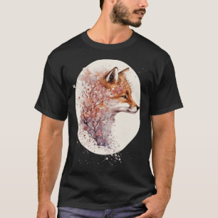 Cute Fox Japanese Cherry Blossom Sakura T-Shirt