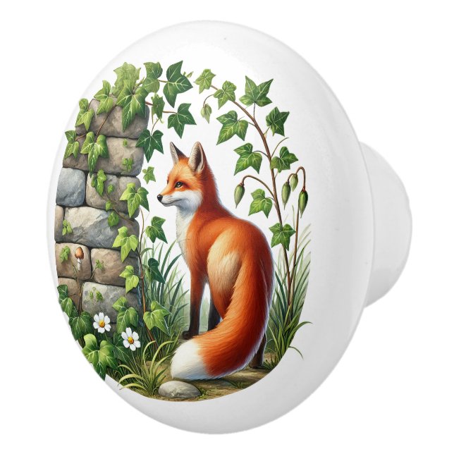 Cute fox kids room  ceramic knob (Right)