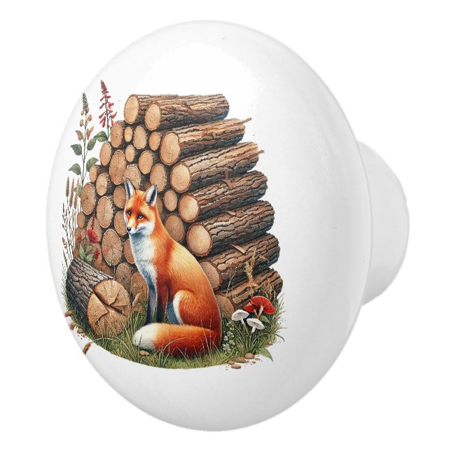 Cute fox kids room  ceramic knob (Right)