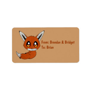 cute fox label