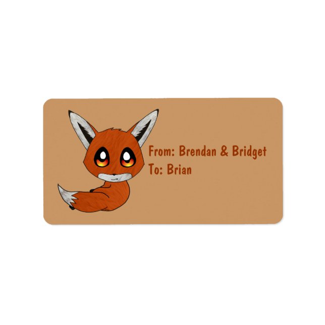 cute fox label (Front)
