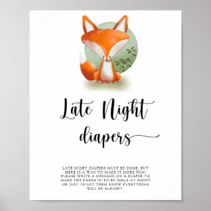 Cute Fox \ Late night diapers game Poster