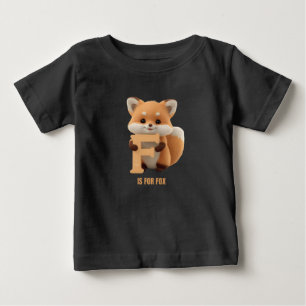 Cute Fox Letter F Kids T-Shirt Animal Alphabet S