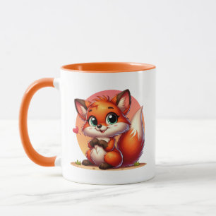 Cute fox lovers add monogram mug
