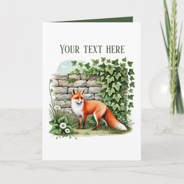 Cute fox lovers add text  card (Front)
