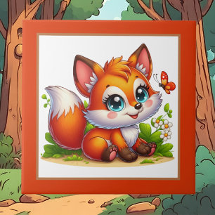 Cute fox lovers animal tile