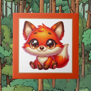 Cute fox lovers animal tile