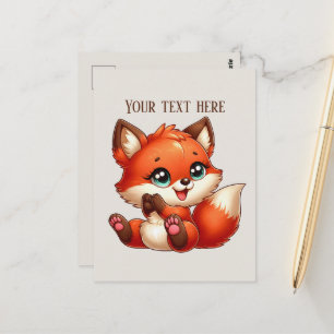 Cute fox lovers customizable  postcard