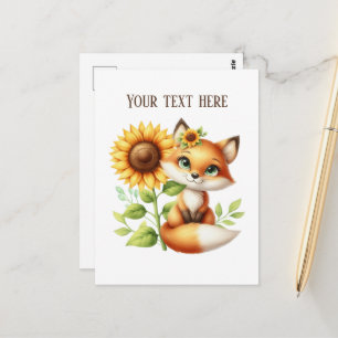 Cute fox lovers customizable  postcard