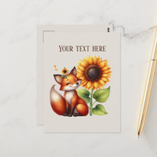 Cute fox lovers customizable  postcard