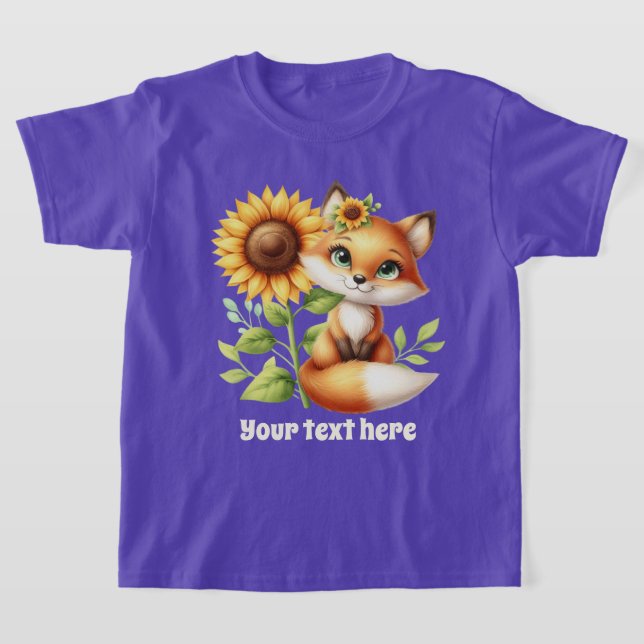 Cute fox lovers customizable  T-Shirt (Laydown)