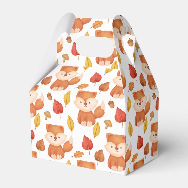 cute fox lovers tiled party favor box (Front Side)