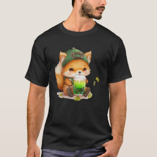 Cute Fox Loves Beer St Patrick s Day Fox T-Shirt