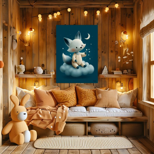 Cute Fox on Cloud Nursery Bedtime Poster (Creator Uploaded)