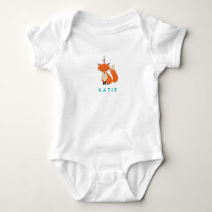 Cute Fox Party Hat Woodland Baby Bodysuit