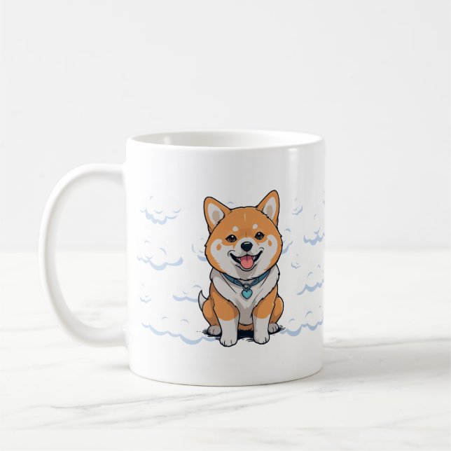 Cute Fox Pattern Illustration Coffee Mug (Left)