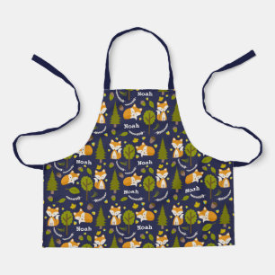 Cute Fox Pattern Kids Apron