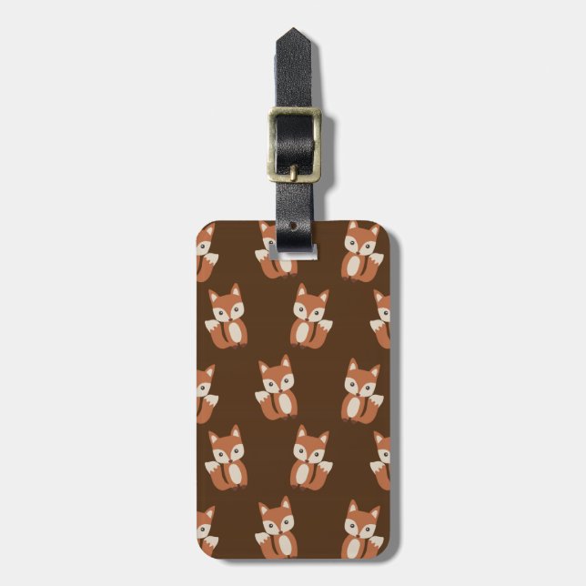Cute Fox Pattern Luggage Tag (Front Vertical)
