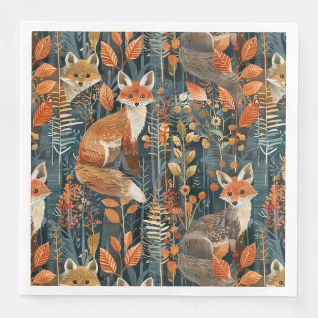 Cute fox pattern napkin (Front)