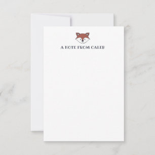 Cute fox pattern personalized note cards