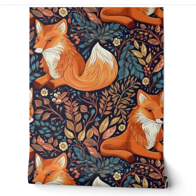 Cute Fox Pattern Wallpaper (Unrolling)