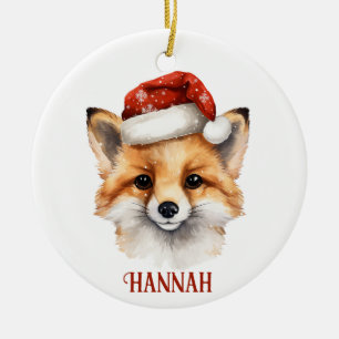 Cute Fox Personalized Christmas Ornament