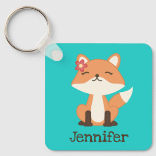Cute Fox Personalized Keychain