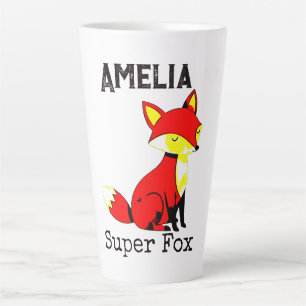 Cute Fox Personalized Latte Mug