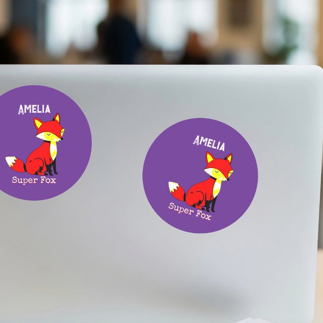 Cute Fox Personalized Sticker (Creator Uploaded)