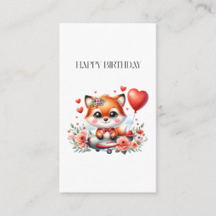 Cute Fox Pilot Birthday Enclosure Card