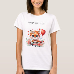 Cute Fox Pilot Birthday T-Shirt