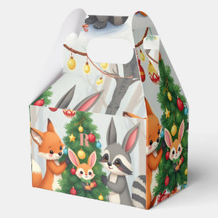  Cute Fox, Raccoon, & Bunny Christmas Keepsake Favor Box
