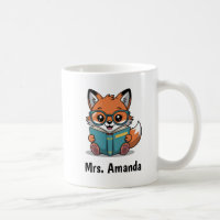 Cute Fox Reading Book Illustration
