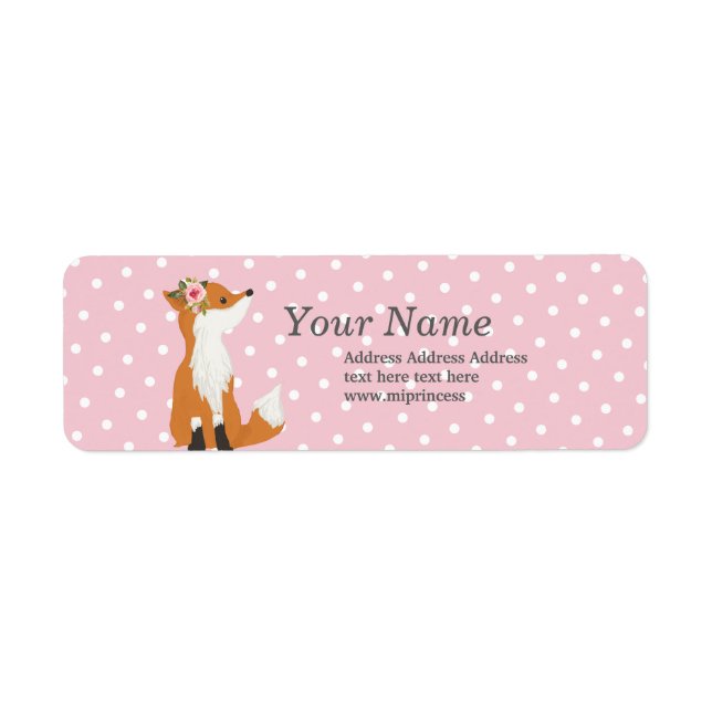 cute fox  return address stickers (Front)