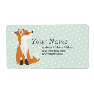 cute fox  return address stickers