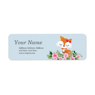 cute fox  return address stickers