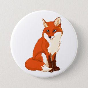Cute Fox Sitting Button